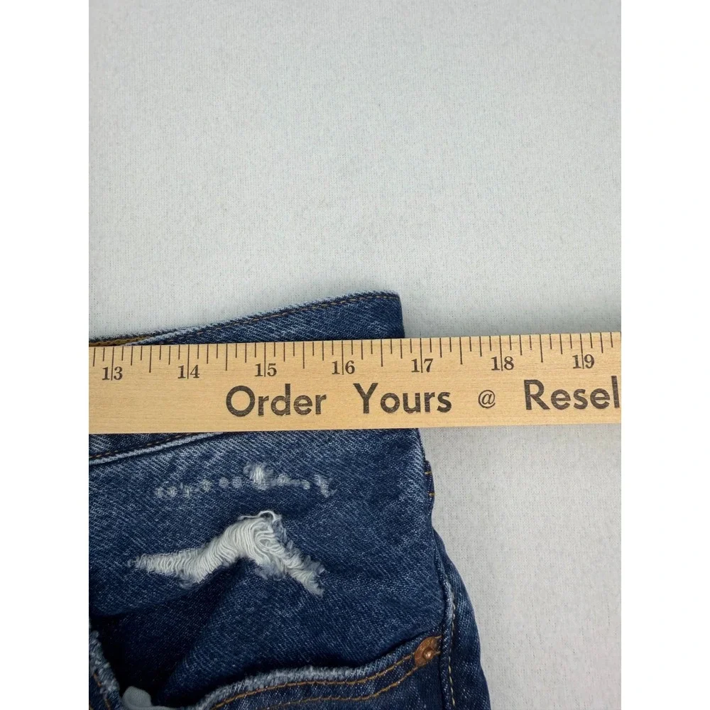 Levis 501 Original Fit Mens 31x30 Blue Distressed Straight Leg Jeans 00501-3249